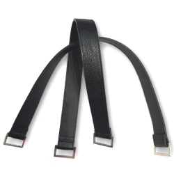 Manici per borse in vera pelle da 40cm con ganci rettangolari - MA181C Mas