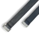 Genuine leather bag handles 40 cm with silver connector