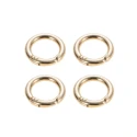 Small round opening snap hooks with spring safety Ø 2.3cm - 4 Pieces gold