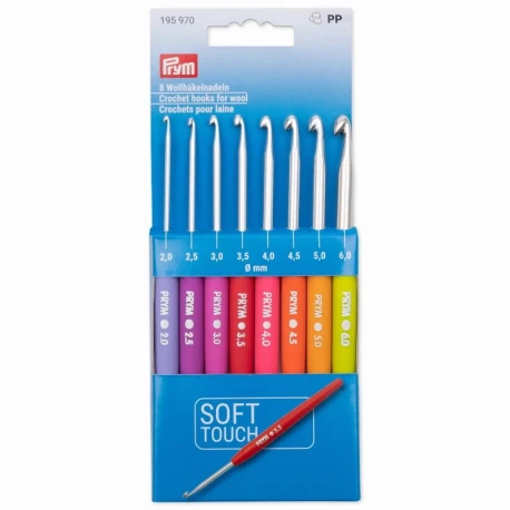 Set di 8 uncinetti assortiti con impugnatura morbida Soft Touch - 195970 Prym
