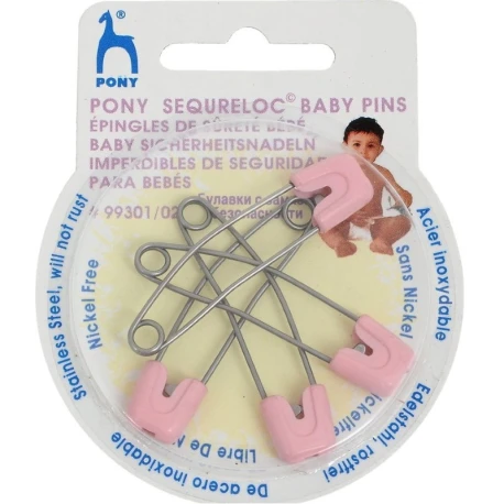 Nappy pins 55mm, safety pins for baby 4 pieces - 99301 Pony