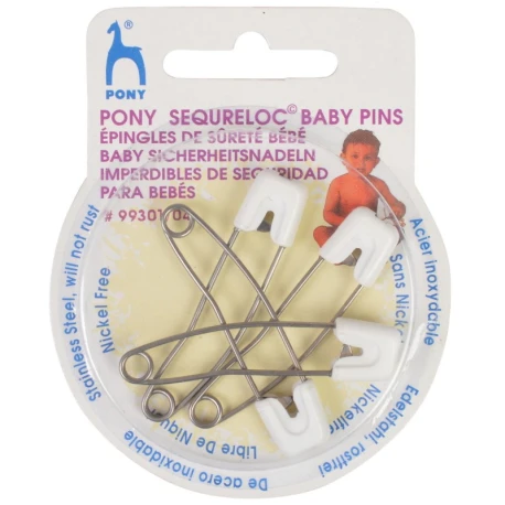 Nappy pins 55mm, safety pins for baby 4 pieces - 99301 Pony