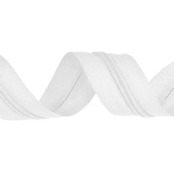 Cerniera Lampo a metraggio spirale plastica S7 in Nylon Catena Continua bianca
