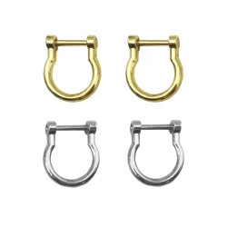 Metal bag handle loops with screw pins in silver or gold