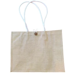 Jute bag with button to customise and decorate