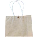 Jute bag with button to customise and decorate