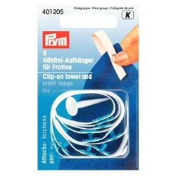 Clip on towel and cloth hooks, terry, white - 401205 Prym