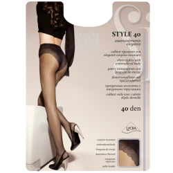 SiSi Style 40 den Collant elasticizzato con corpino ricamato