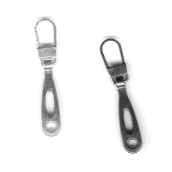 Teardrop zip pull with hook for quick zipper repair