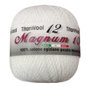 Crochet yarn No. 12 white Magnum Titan Wool 100% Egyptian Cotton Makò