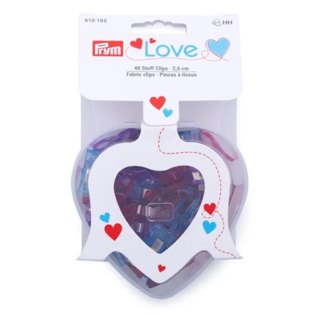 Clip per tessuti da 2,6 cm Prym Love in scatola a cuore da 40 pezzi - 610185 Prym Love