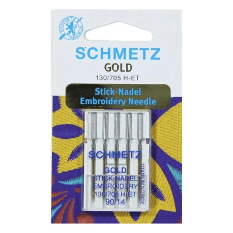 Schmetz Gold Embroidery Needle 90 for sewing machines