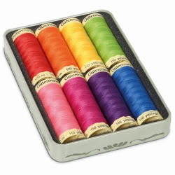 Gutermann light colour thread set in vintage tin box