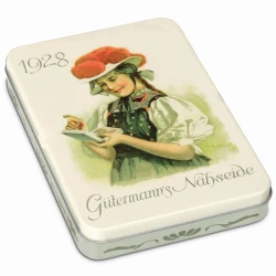 Gutermann light colour thread set in vintage tin box 2