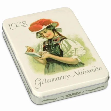 Gutermann light colour thread set in vintage tin box