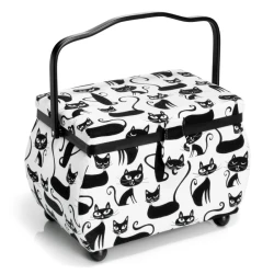 Cestino portalavoro cucito fantasia Gatti neri - 612028 Prym