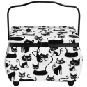 Cestino portalavoro cucito fantasia Gatti neri - 612028 Prym