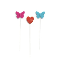 Prym Love patchwork pins with heart & butterfly heads (50)