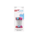 Spilli patchwork con testa di plastica a forma di farfalla e cuore 50 pezzi - 028521 Prym Love