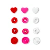 Bottoni a pressione Color Snaps a forma di Cuore rosso bianco fuxia Prym Love - 393301 Prym