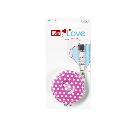 Metro per sarti a nastro rientrabile Prym Love rosa con scala in cm - 282714 Prym