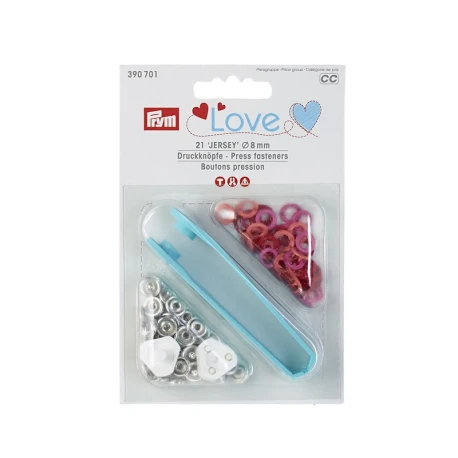 Bottoni automatici a pressione Prym Love jersey snaps 8mm - fuxia rosso arancio - 390701 Prym