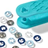 Bottoni automatici a pressione Prym Love jersey snaps 8mm - celeste blu bianco - 390702 Prym