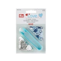 Bottoni automatici a pressione Prym Love jersey snaps 8mm - celeste blu bianco - 390702 Prym