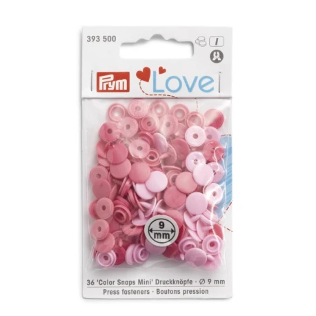 Bottoni a pressione Color Snaps Mini Rosa assortiti Prym Love - 393500 Prym