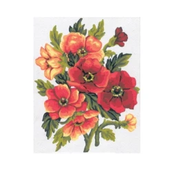 Flower bouquet half stitch kit with needle and yarns 2