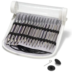 Lilac Stripes wooden circular knitting needle set from 4.00 to 10.00 with interchangeable wire - 223801 Prym