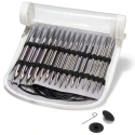 Lilac Stripes wooden circular knitting needle set from 4.00 to 10.00 with interchangeable wire - 223801 Prym