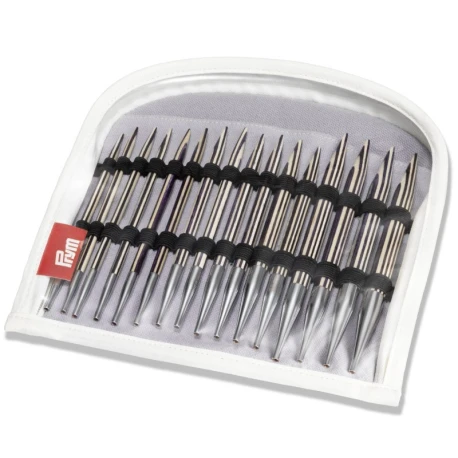 Lilac Stripes wooden circular knitting needle set from 4.00 to 10.00 with interchangeable wire - 223801 Prym
