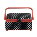 Polka dot patterned sewing basket with a vintage feel - 612244 Prym