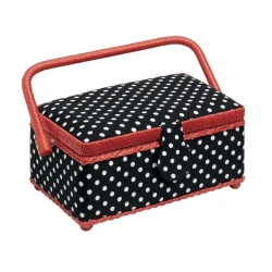 Cestino portalavoro cucito fantasia pois Polka dal sapore vintage - 612244 Prym