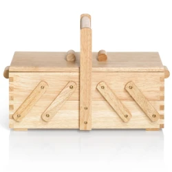 Scatola portalavoro cucito in legno chiaro stile vintage - 612545 Prym