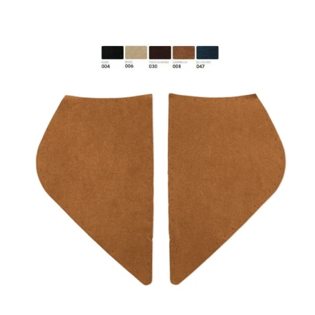 Heat-activated suede reinforcements for trousers