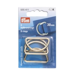 Fibbia a mezzaluna, anello semicircolare 30 mm dorato - 555411 Prym 2