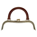 Metal click-clack bag closure with wooden handle Kylie - 615233 Prym