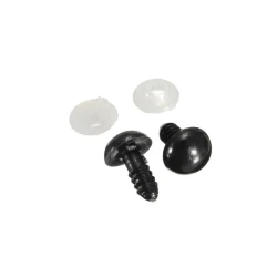 Black safety eyes for puppets and amigurumi - 6 mm diameter