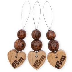 Heart-shaped wooden stitch markers - 610683Prym 2