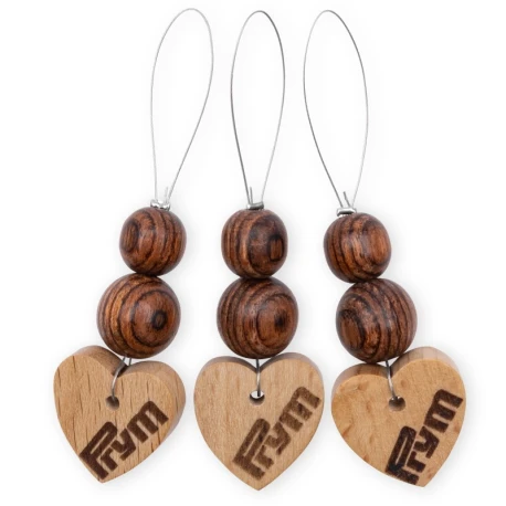 Heart-shaped wooden stitch markers - 610683Prym