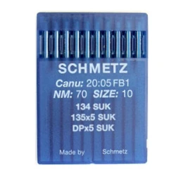 Schmetz 10 Round-headed needles for sewing machines, system 134 SUK (Jersey) Industrial No. 70
