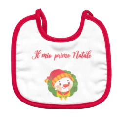 Bavaglino neonato il mio primo Natale, bavetta con laccetti