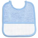 Plain cotton terry baby bib with Aida canvas insert