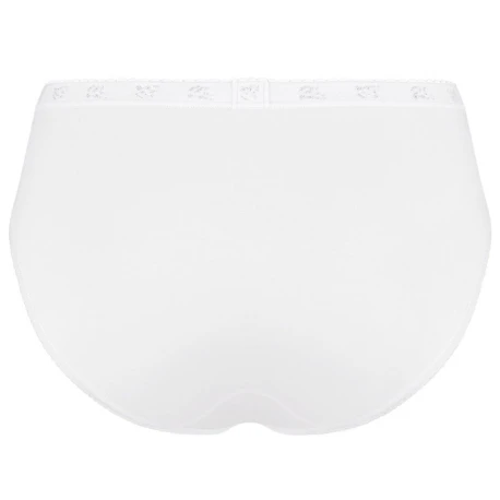 Sloggi CHIC TAI donna slip in cotone sgambato con pizzo bianco