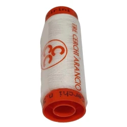 100% cotton hand and machine sewing thread Three Circles Orange 300 yard bobbin - Mez Cucirini 2