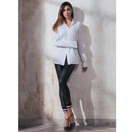 Leggings donna Jadea realizzato in morbido tessuto di ecopelle e cotone elasticizzato - 4169 Jadea