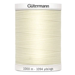 Gutermann sewing thread 01 Cream 1000m spool