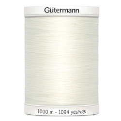 Gutermann sewing thread colour 111 Ivory 1000m spool